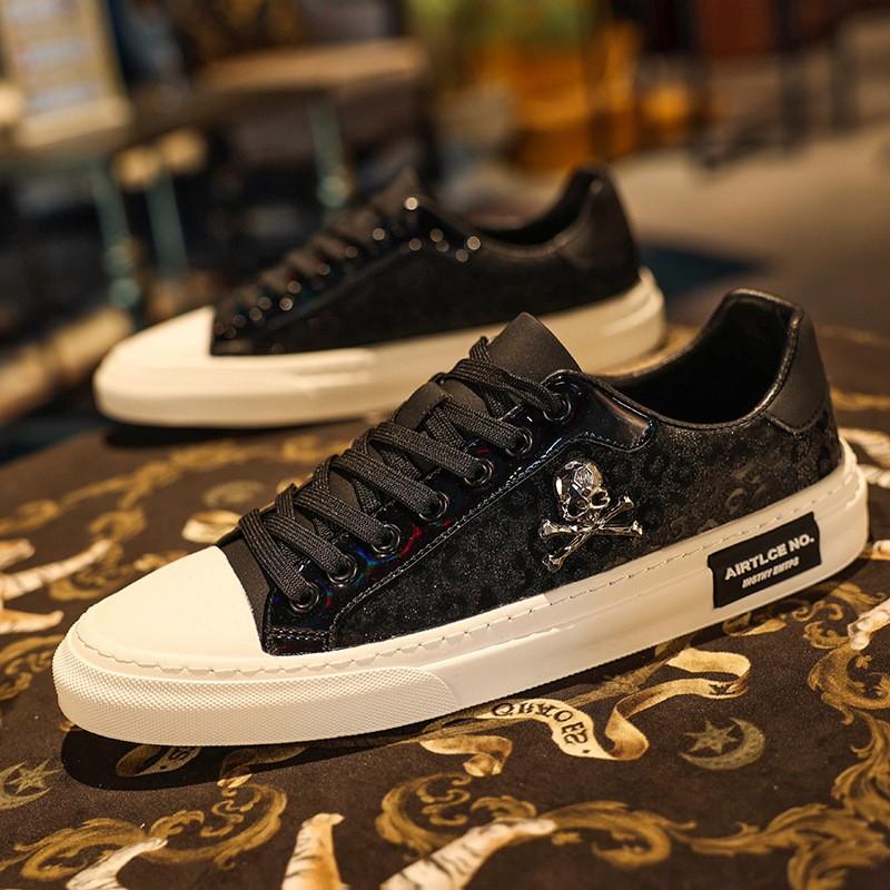 Summer all-match light luxury sneakers breathable skull low-top casual shoes