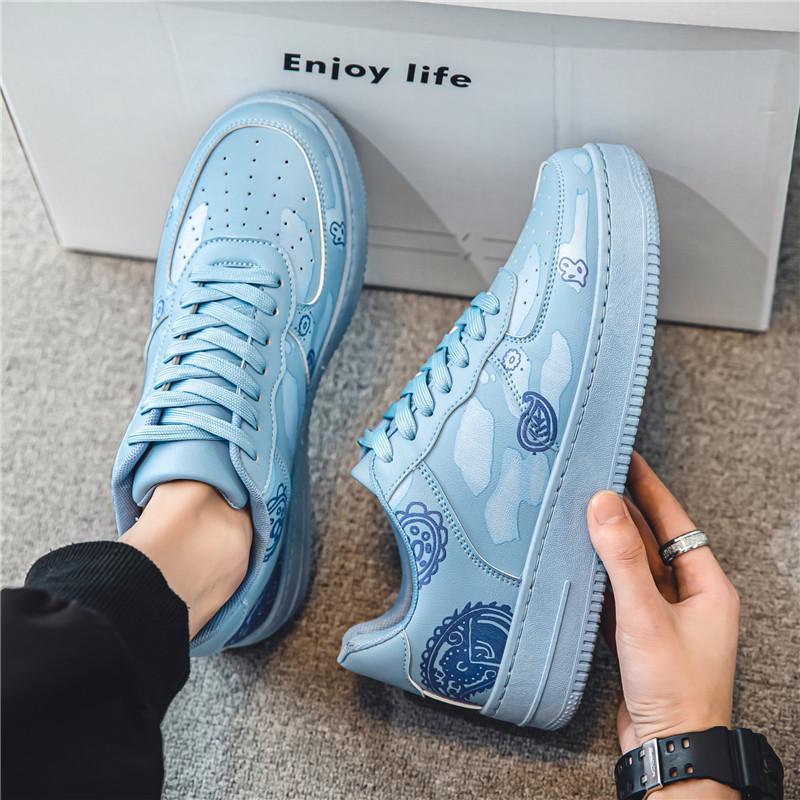 Versatile casual sports breathable thick-soled white flat shoes