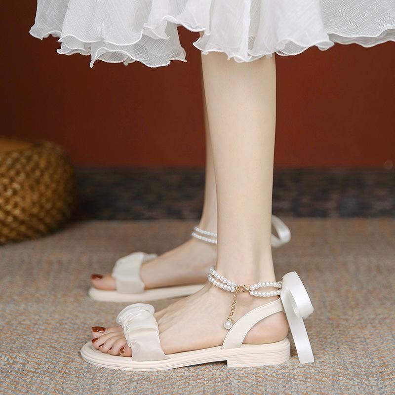 Soft-soled French pearl sandals