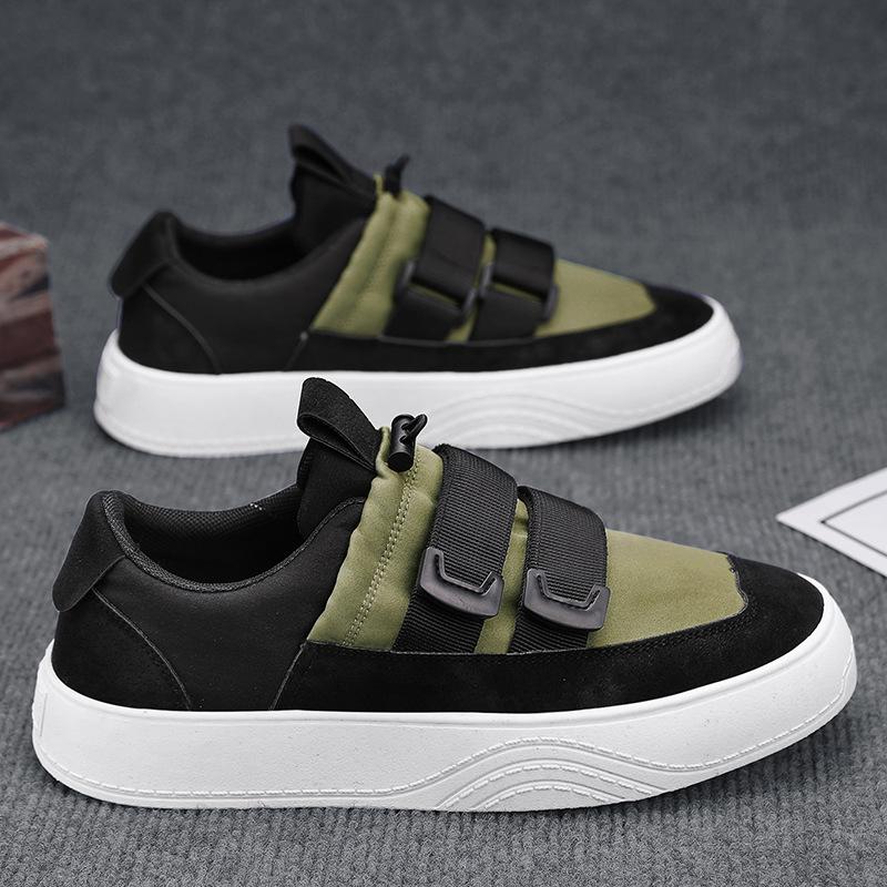 Versatile black men's trendy Velcro loafers