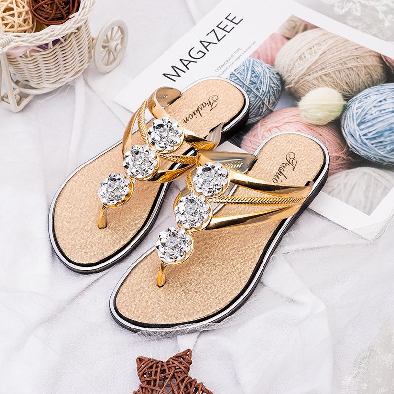 Rhinestone Pattern Hollow Out Slippers