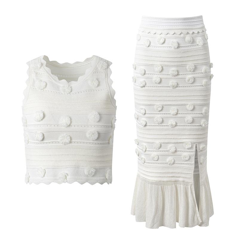 Stylish Elegant White 2pc Set