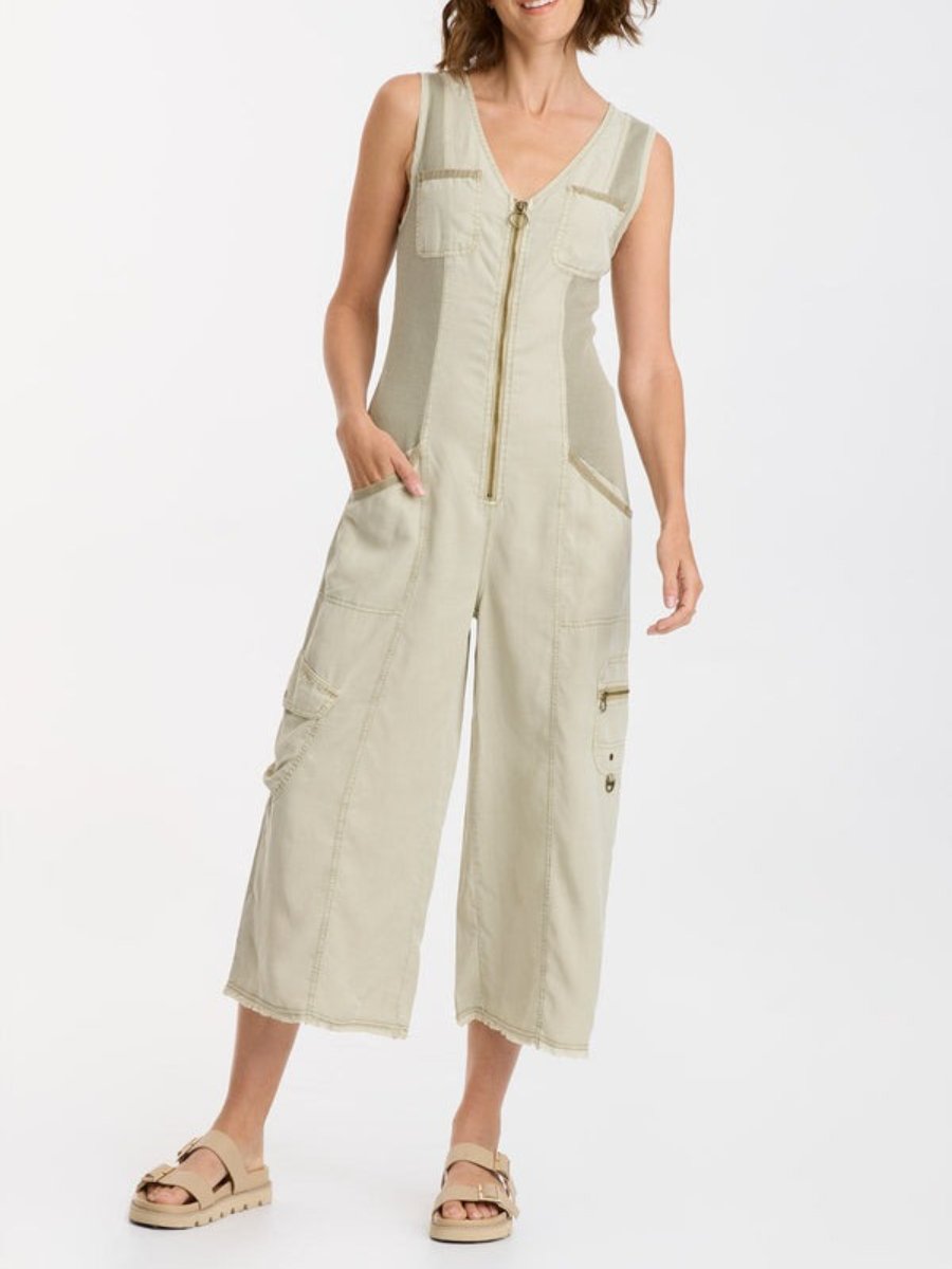 Summer crop exposed casual travel jumpsuit