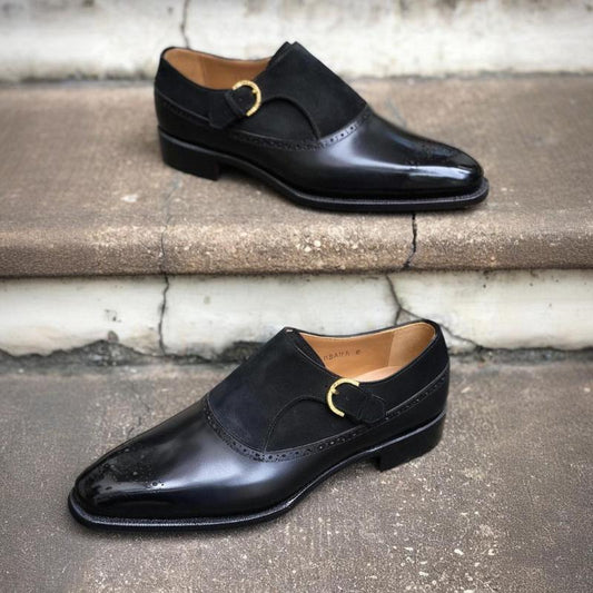 Luxury Handmade Formal Monk - Black