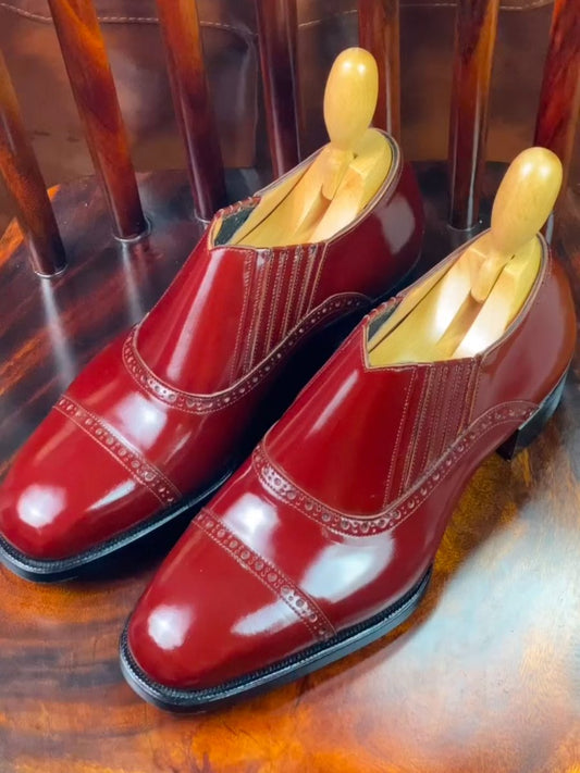 Italian Handmade Classic Leather Shoes - Red