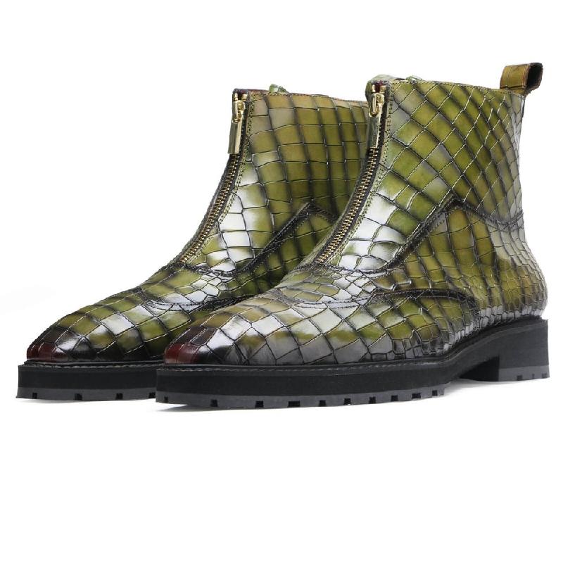 Handmade Zippered Crocodile Boots