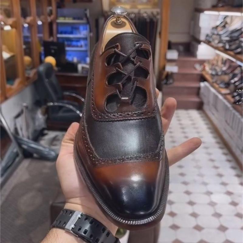 Men's Classic Full Leather Hand-painted Shoes