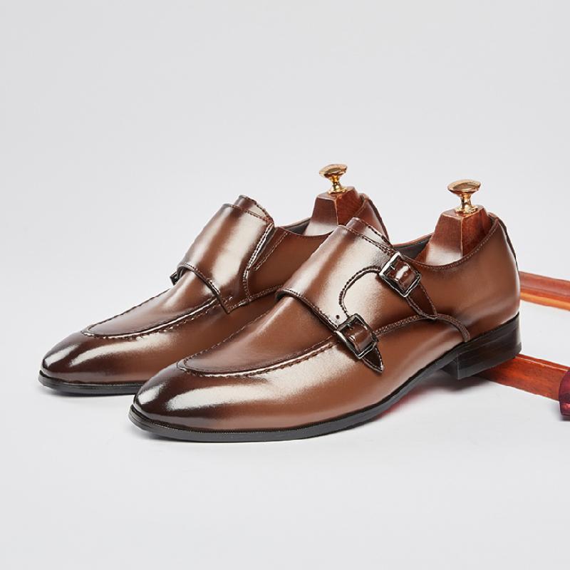 Handmade Monk Shoes With Double Buckle