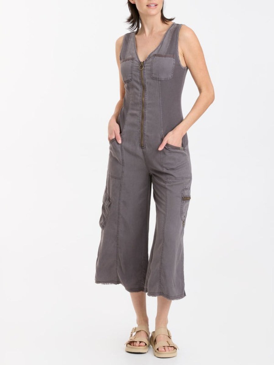 Summer crop exposed casual travel jumpsuit