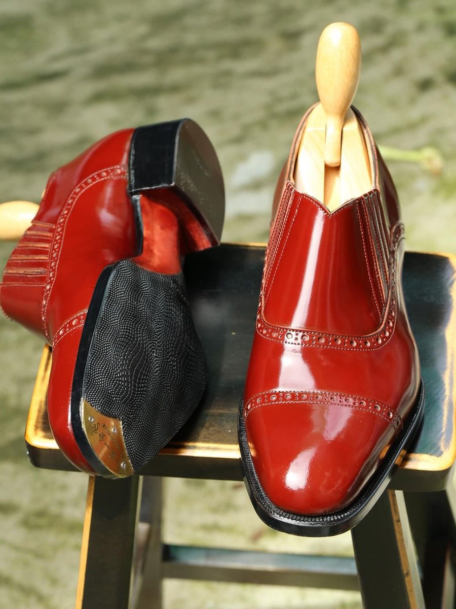 Italian Handmade Classic Leather Shoes - Red