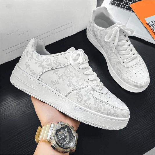 Versatile casual sports breathable thick-soled white flat shoes