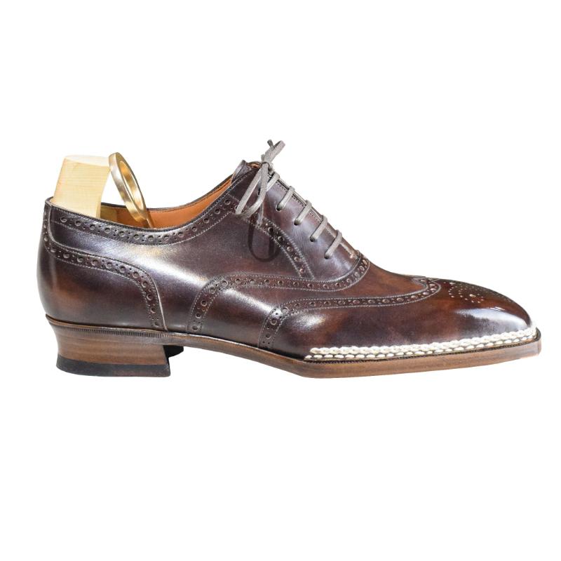 Italian Handmade Luxury Sculpted Leather Oxfords - Brown