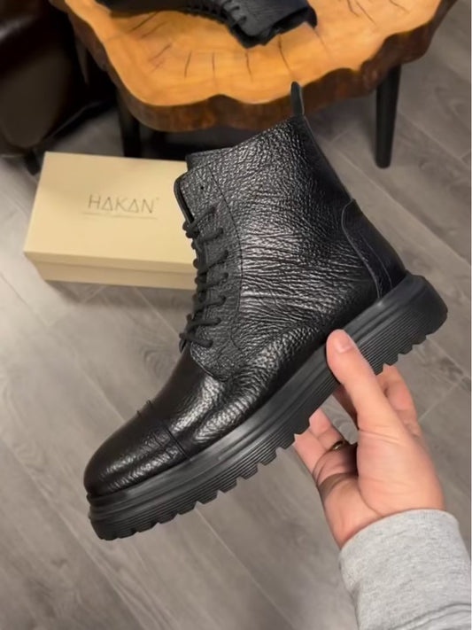 Men's Fall And Winter Lace-up Zipper Martin Boots