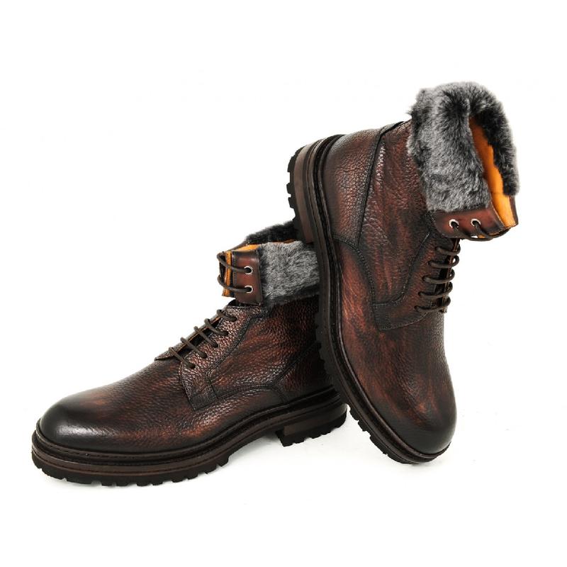 Handmade Men's Winter Lace Up Leather Boots