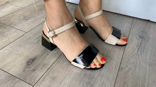 New Sandals Patent Leather Chunky Heel Ankle Strap