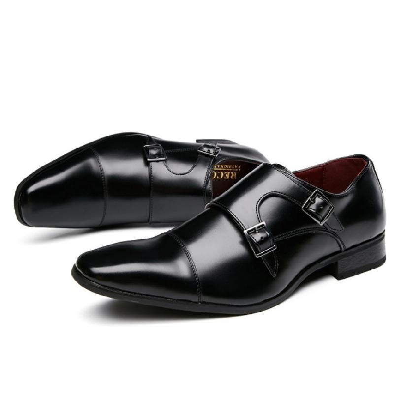 Men's Business Formal Double Buckle Monks