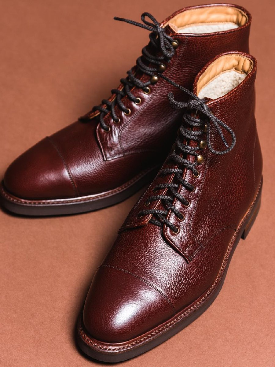 Handmade Wool Lined Lace-Up Work Boots