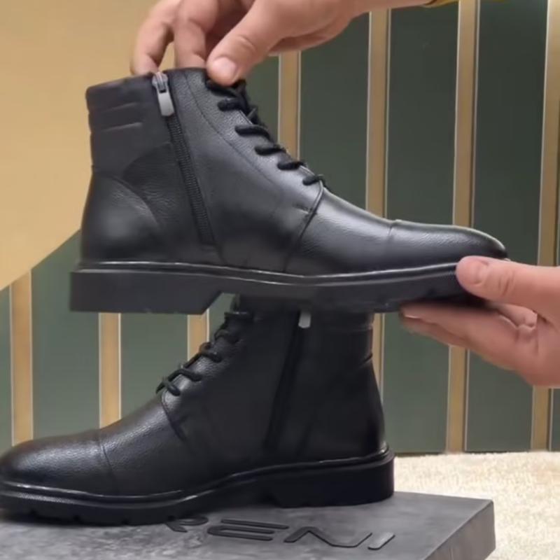 Men's Classic Lace Up Leather High Top Boots