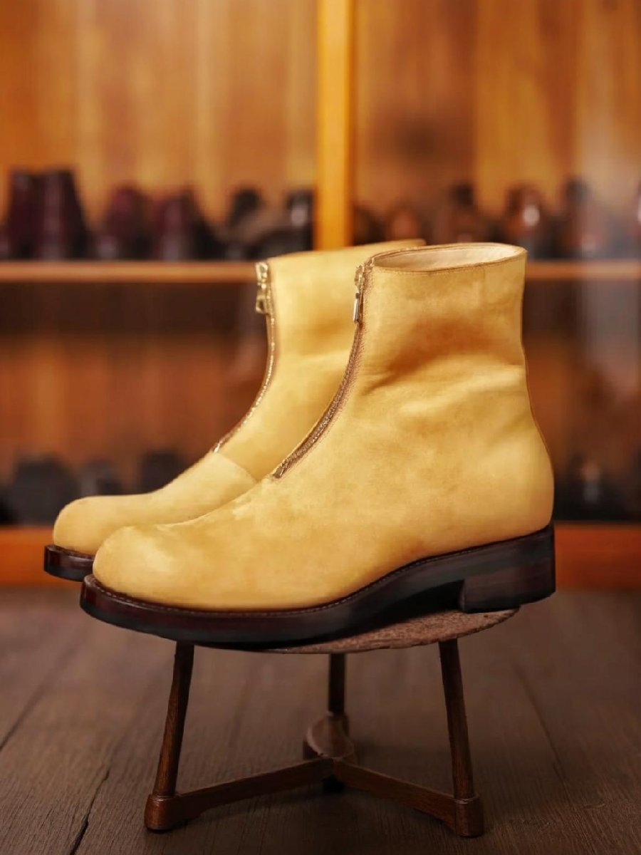 Handmade Zipper Leather Boots