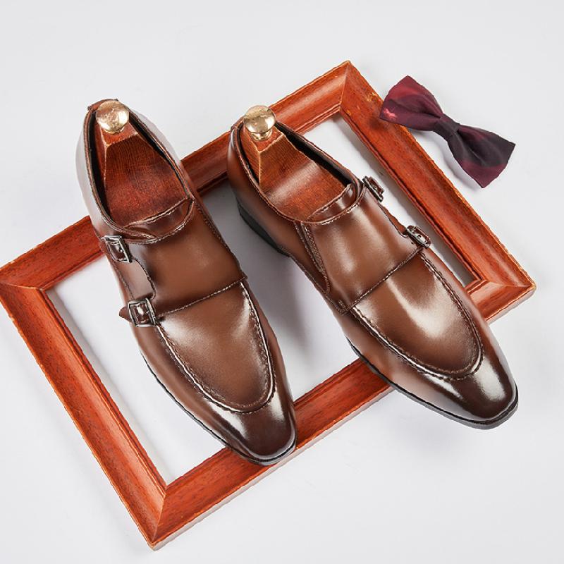 Handmade Monk Shoes With Double Buckle