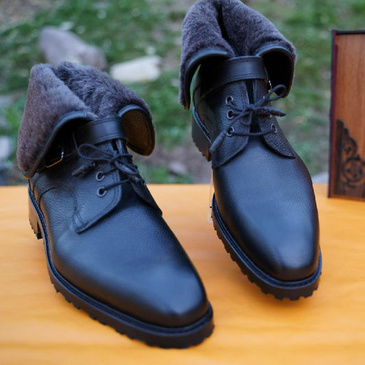 Handmade Lambswool Leather Boots