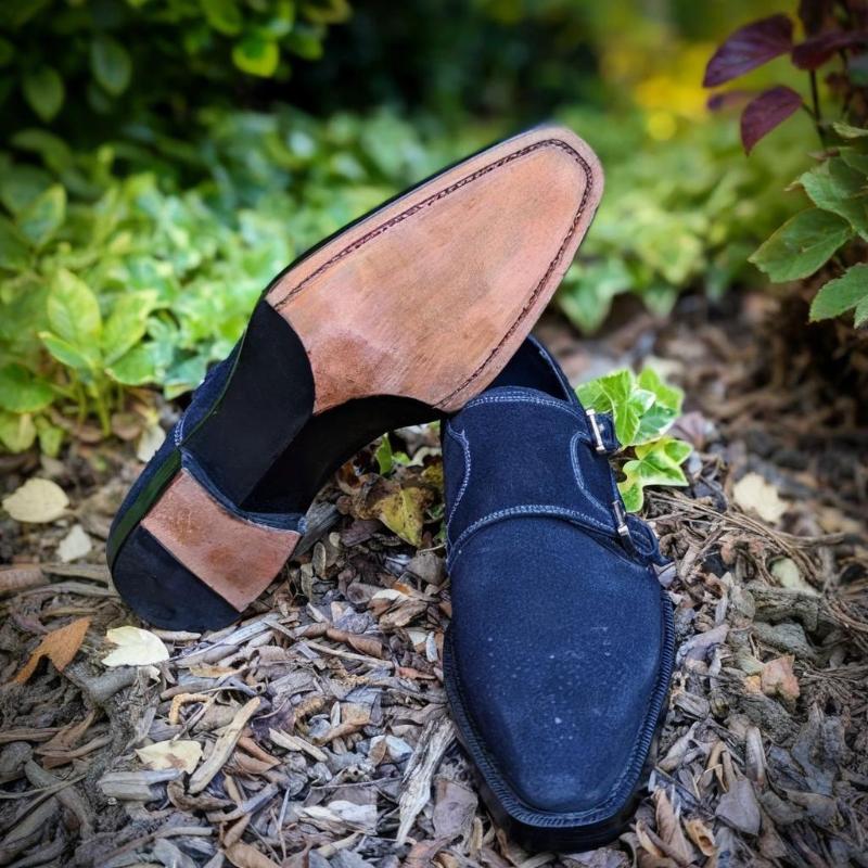 Navy Blue Double Strap Monks