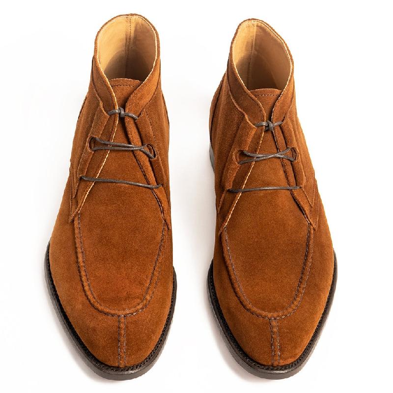 Handmade Suede Split-toe Chukka Boots