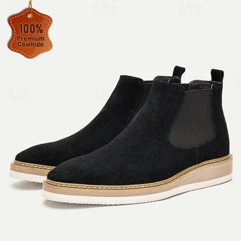 Men's Black Sanded Leather Chelsea Boots (Buy 2 Pce Free Shipping✔)