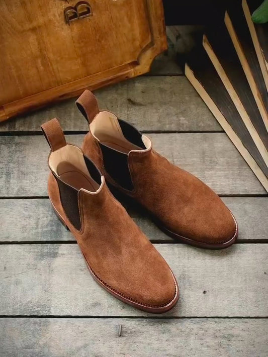 Handmade Classic Men's Leather Chelsea Boots