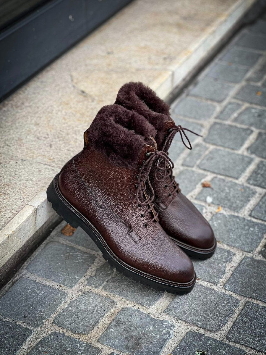 Wool Lined Waterproof Warm Leather Boots