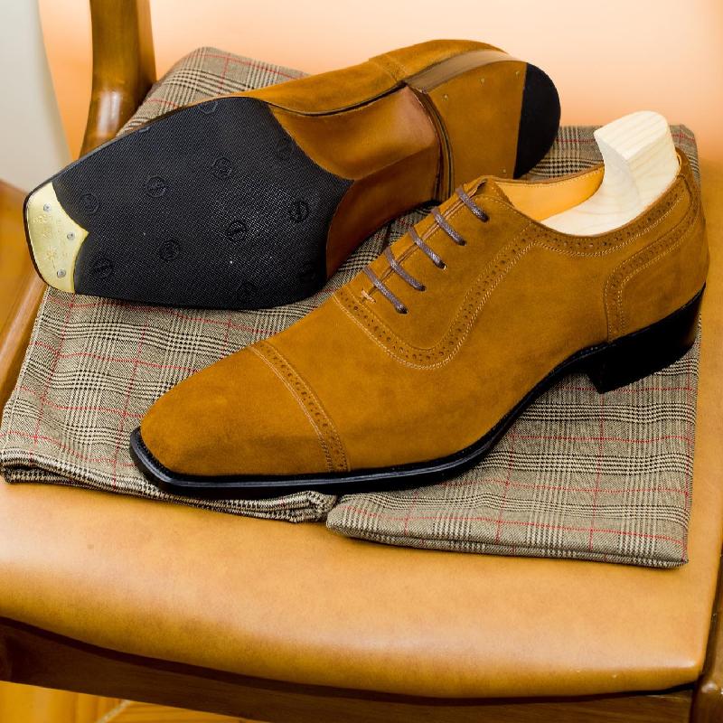 Handmade Men's Classic Suede Oxford Shoes