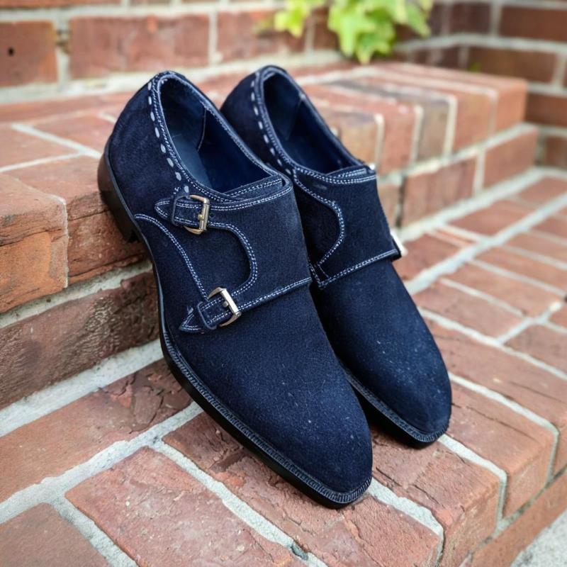 Navy Blue Double Strap Monks