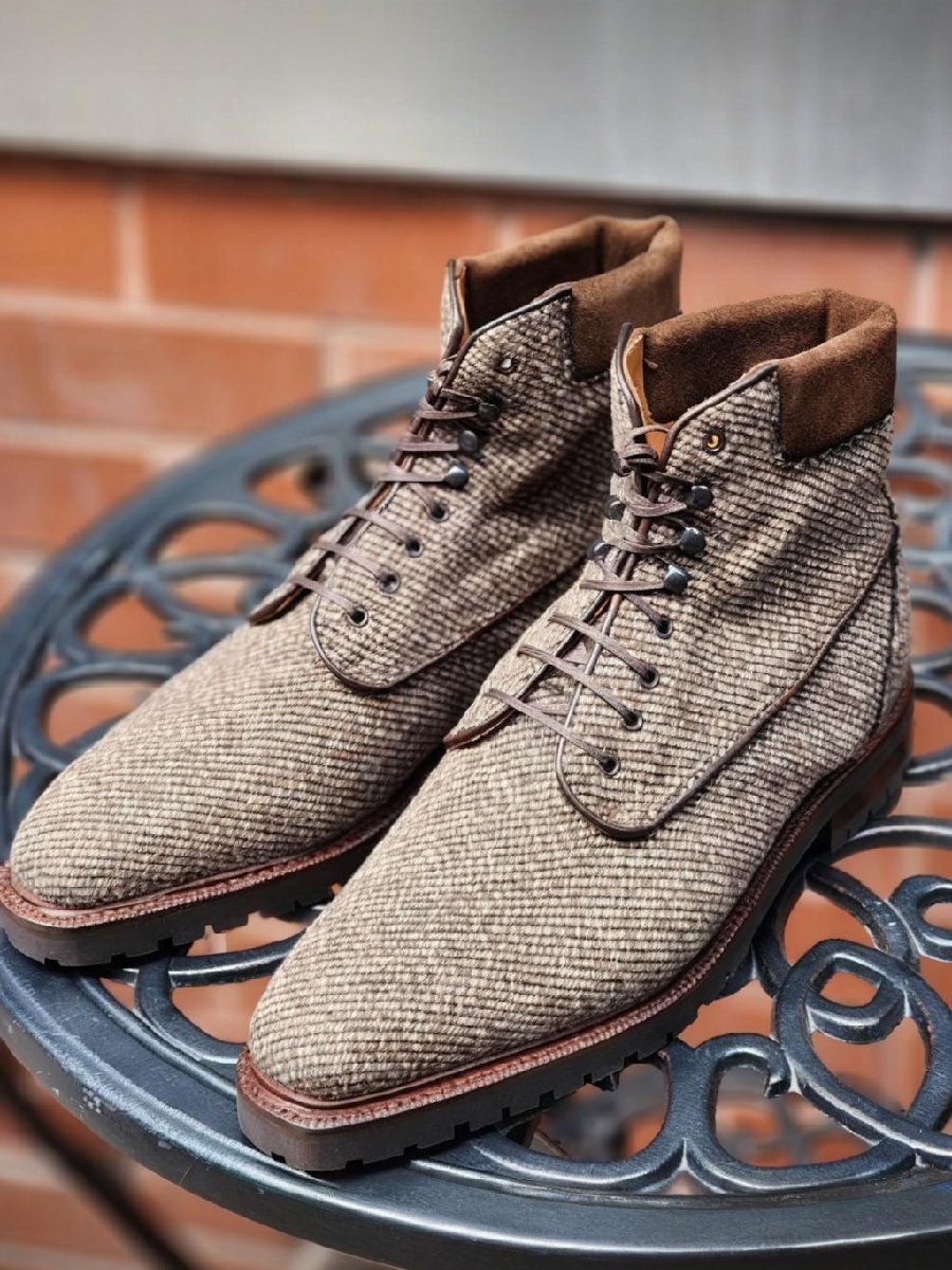 Handmade Men's Lace-Up Martin Boots