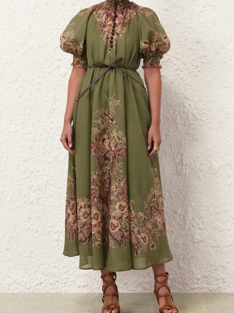 The Olive Printed Maxi Dress