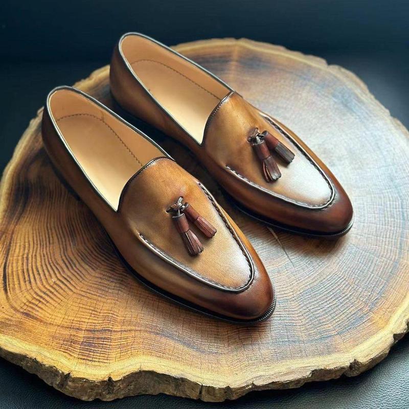 Italian Handmade Leather Tassel Loafers