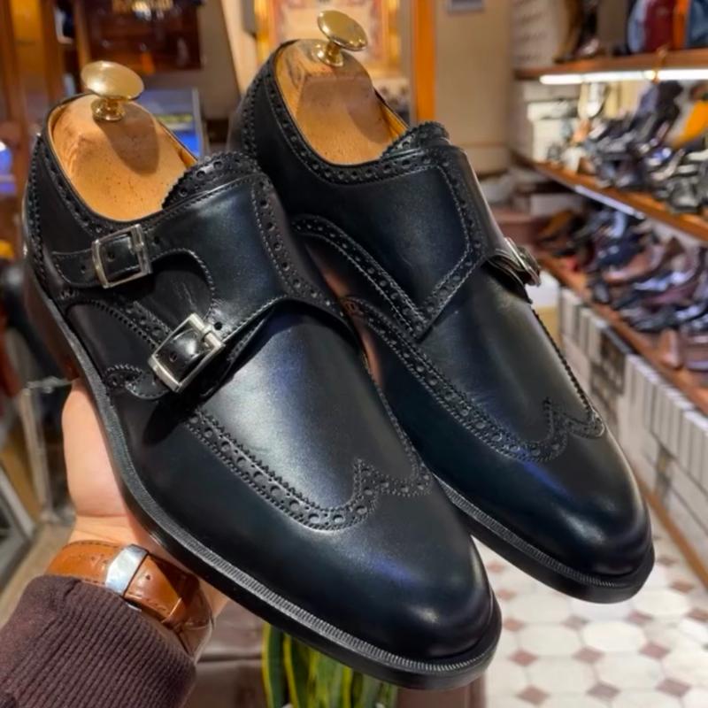 Men's Classic Formal Business Leather Monk Shoes