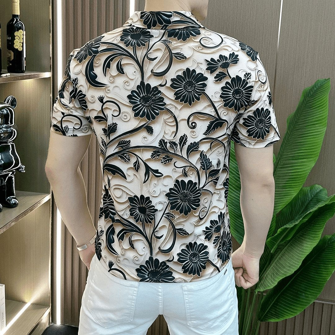 Summer new lapel short-sleeved men's POLO shirt with printing