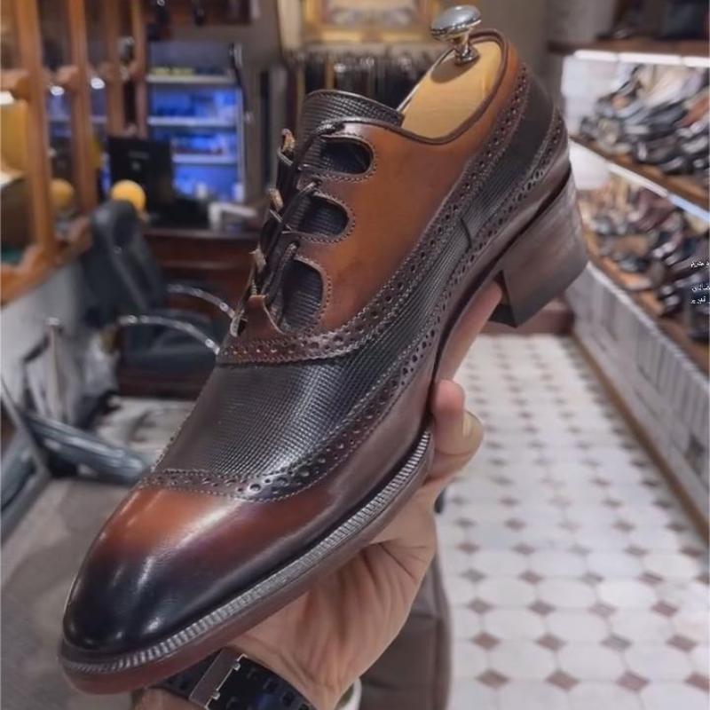 Men's Classic Full Leather Hand-painted Shoes