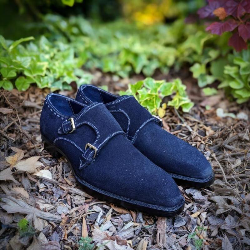 Navy Blue Double Strap Monks