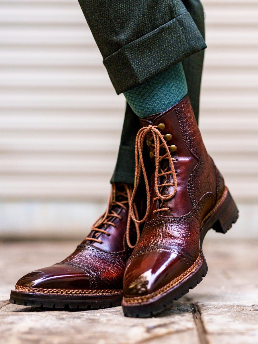 Handmade Men's Luxury Lace-Up High Top Boots