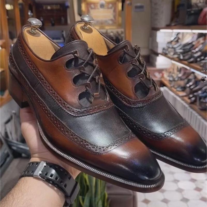 Men's Classic Full Leather Hand-painted Shoes