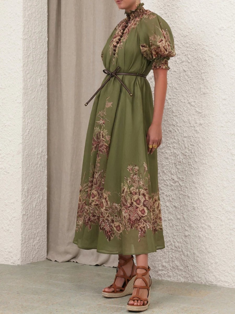 The Olive Printed Maxi Dress