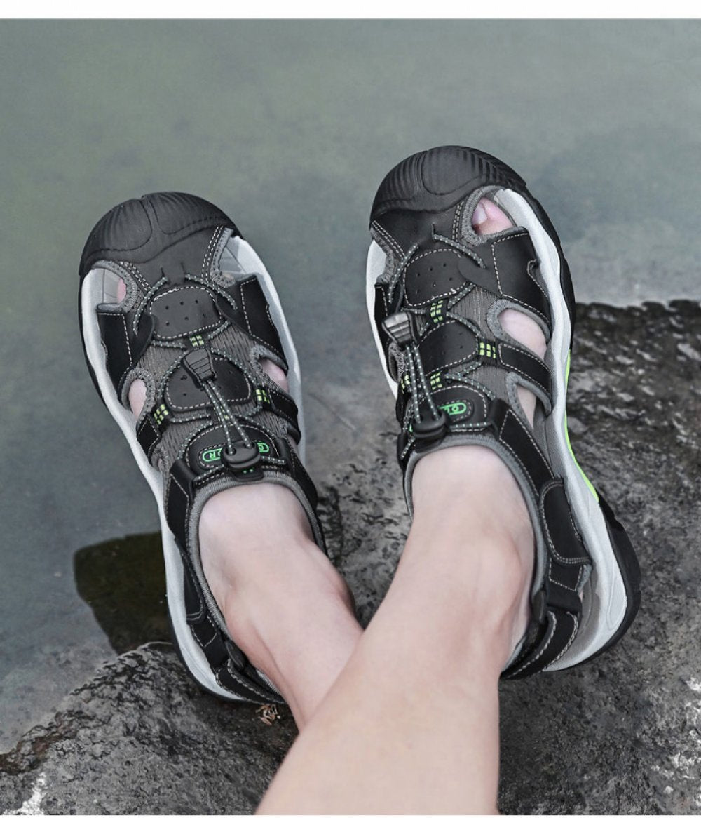 Summer leather sandals