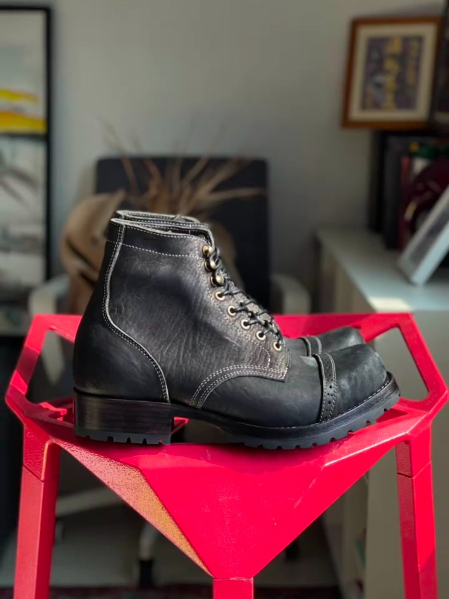 Black Square Toe Work Boots