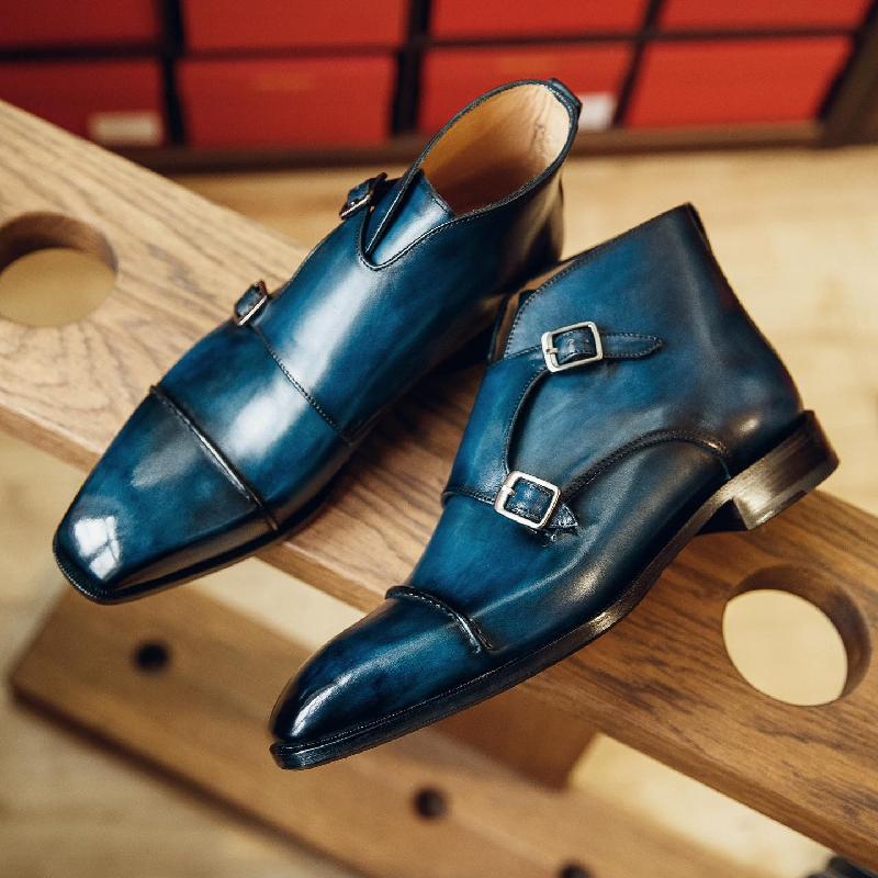 Handmade Monk's Boots With Double Buckle