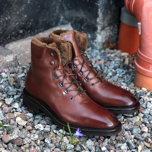 Handmade Men's Padded Outdoor Leather Boots