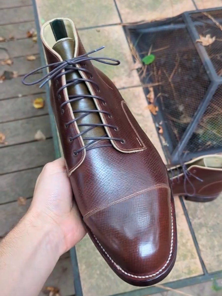 Handmade Men's Leather Work Ankle Boots