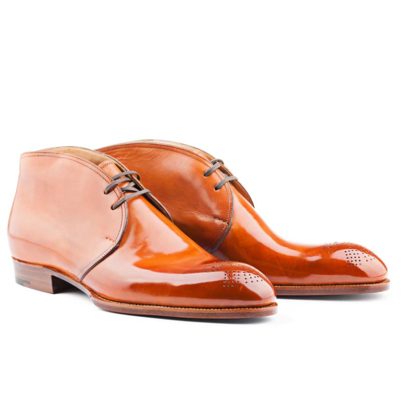 Handmade Orange Classic Desert Boots