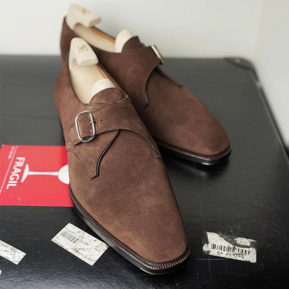 Italian Handmade Classic Suede Single Monk