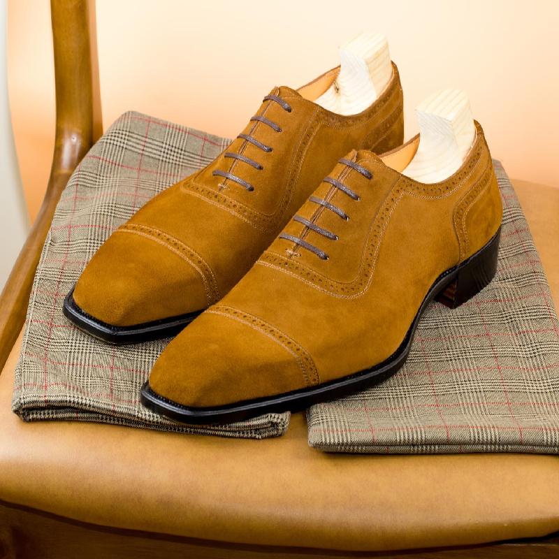 Handmade Men's Classic Suede Oxford Shoes